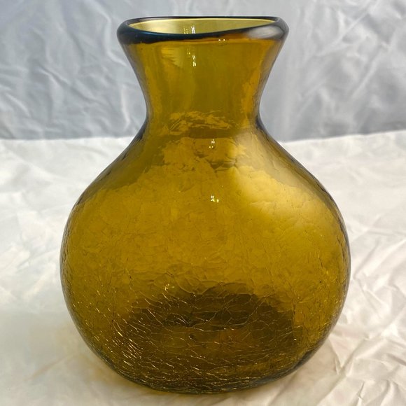Art Vintage Gold Crackle Vase Poshmark